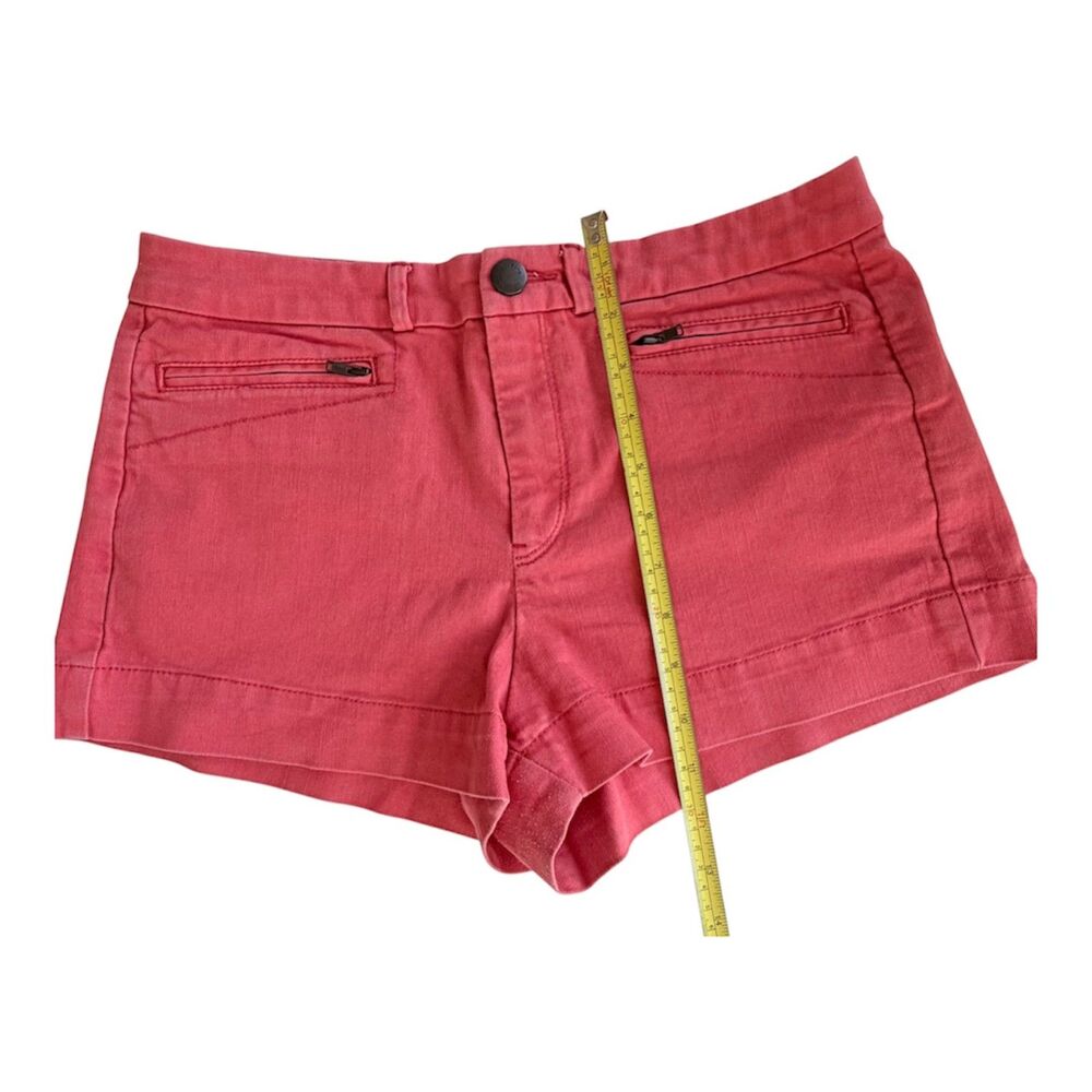 French Connection Melon Pink Denim Shorts ✨ Zipper Pockets sz 6 - Picture 8 of 8